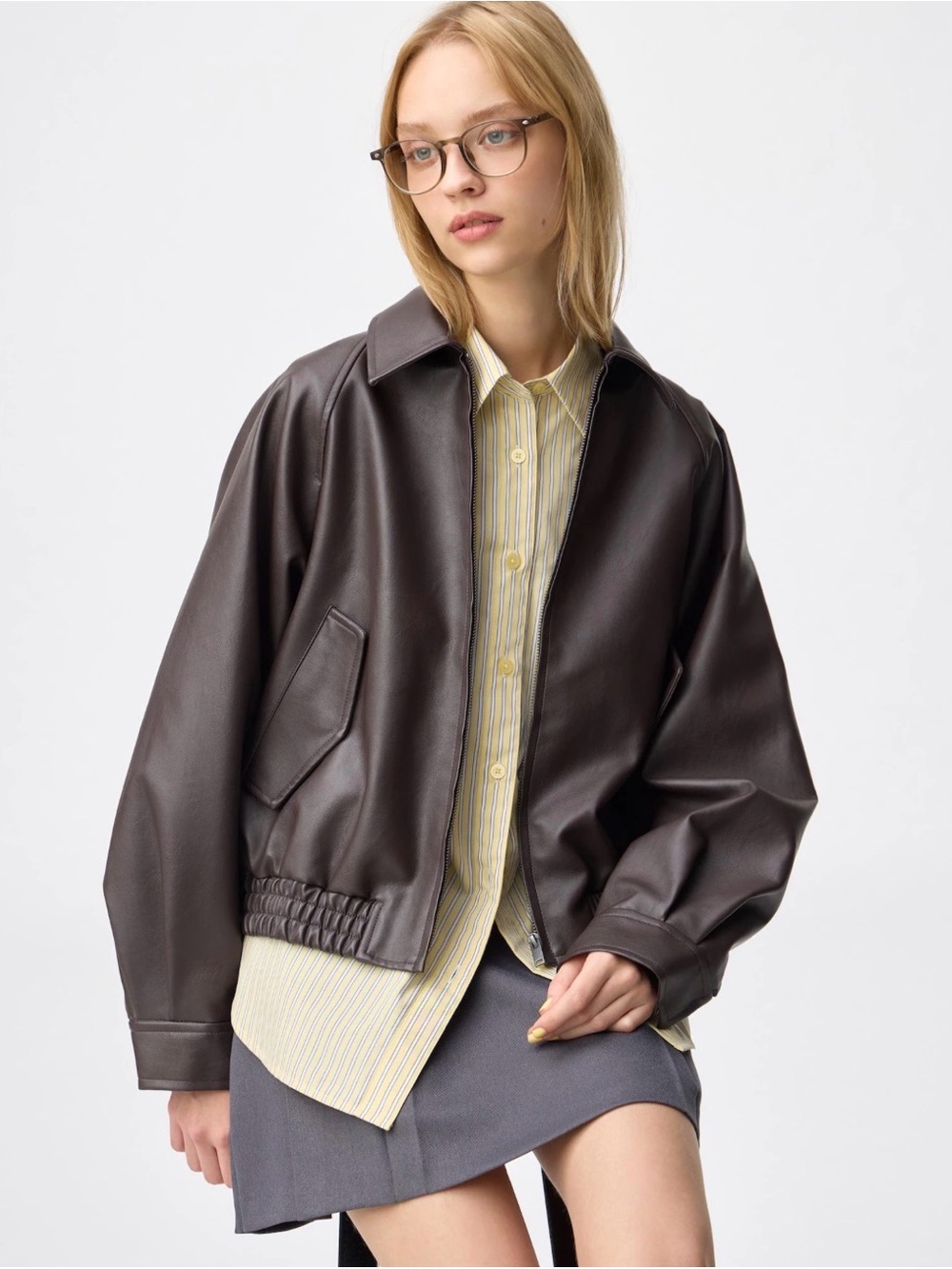 GU Faux Leather Jacket